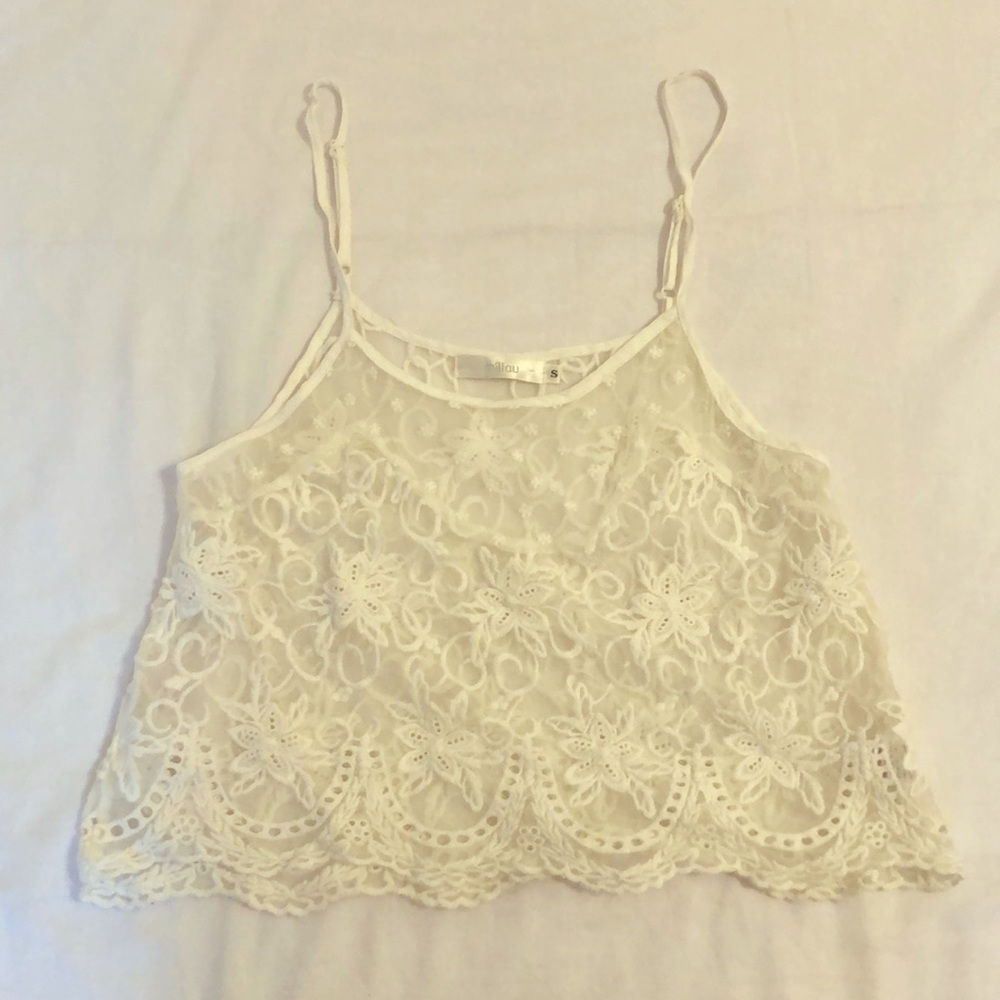 White lace tank